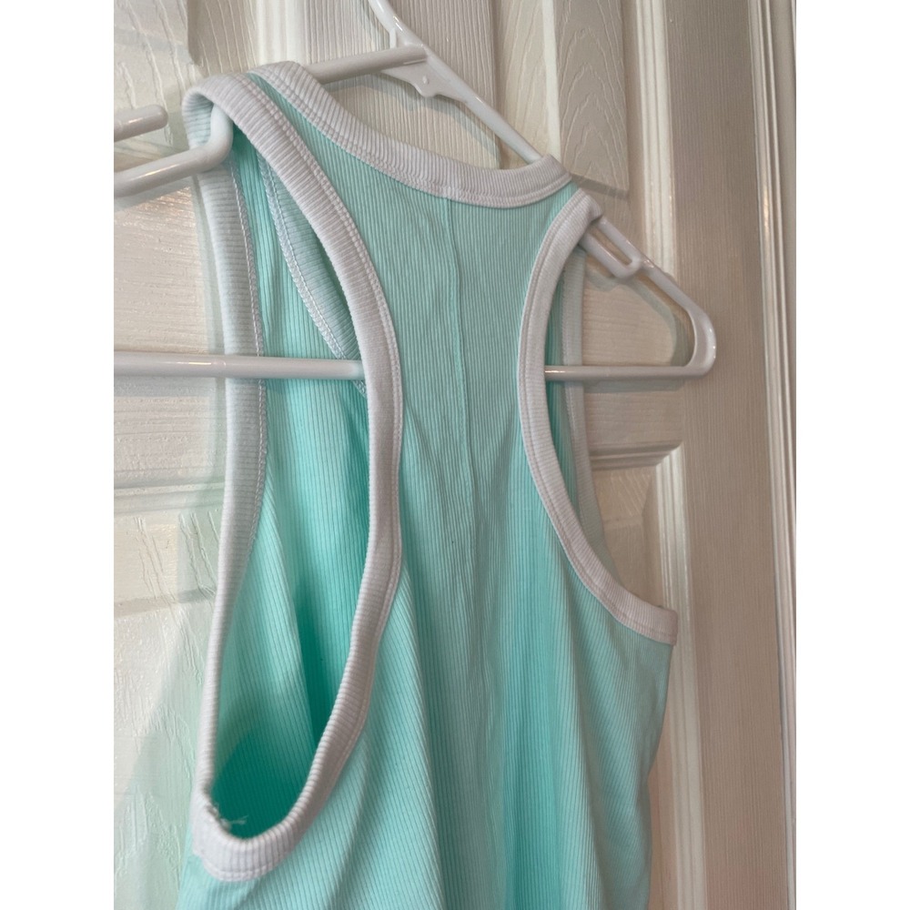 DSG Cotton Rib‎ Tank Girls L 14 Waterscape NWT Racerback Lettuce Hem Aqua - Picture 8 of 11